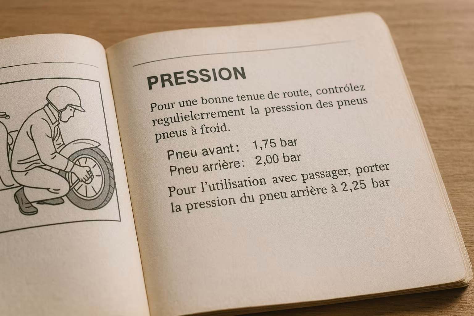 Pression pneus scooter 125