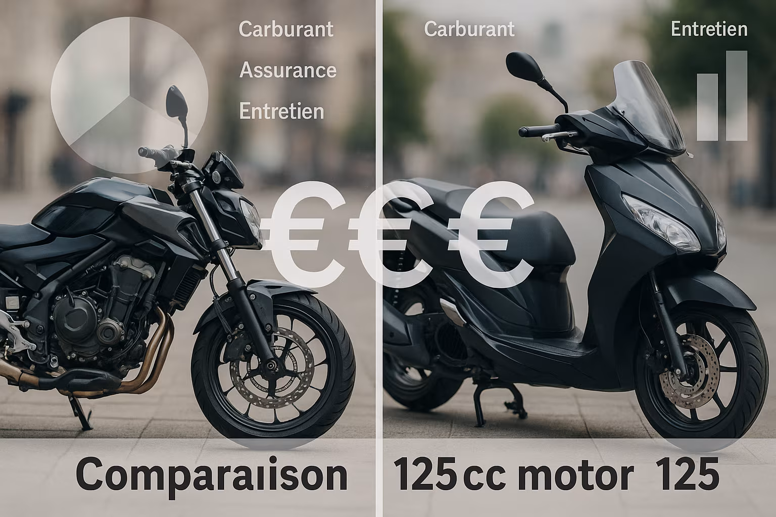Comparaison coût annuel moto 125cc vs scooter 125cc