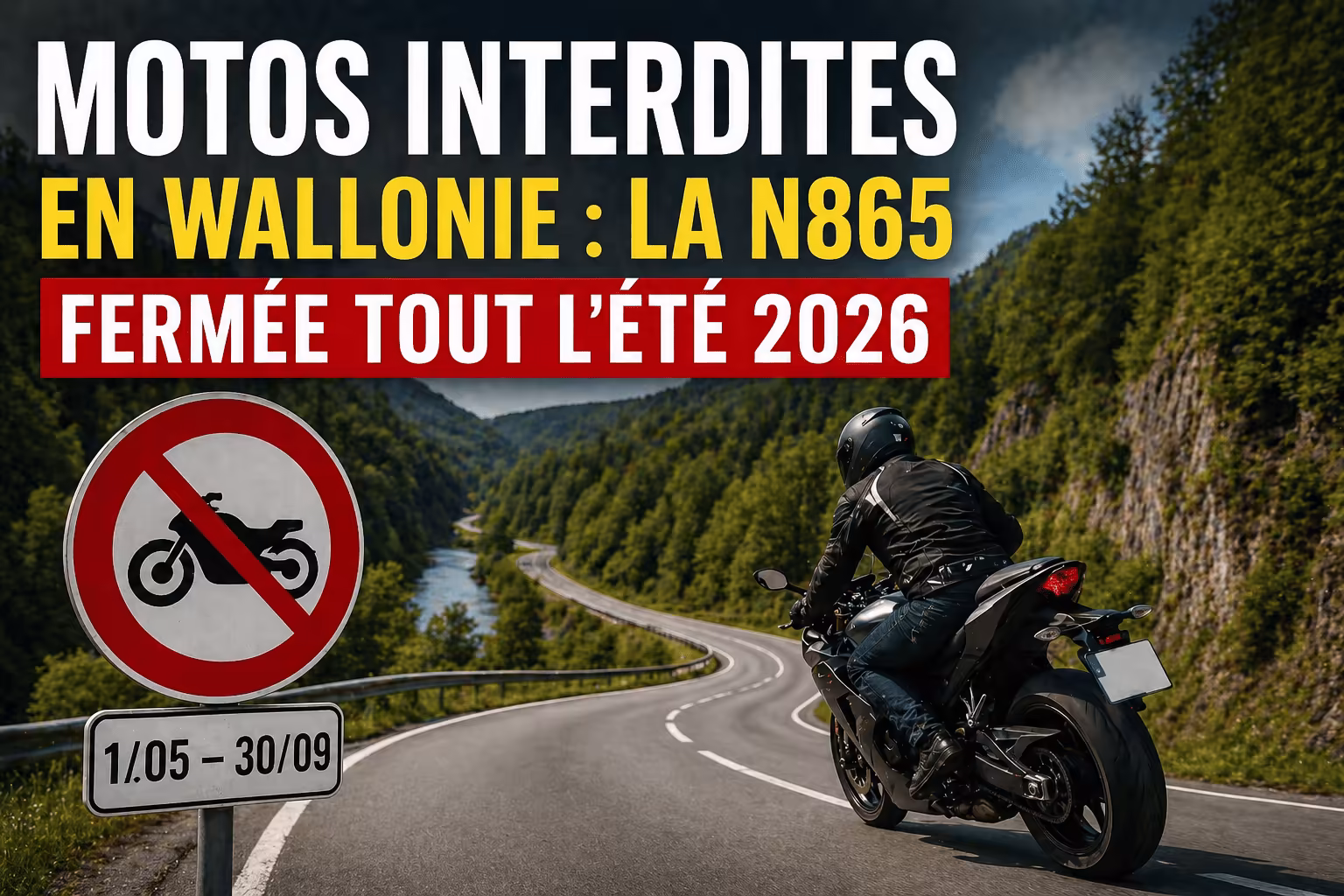 été 2026 motos interdites en Wallonie