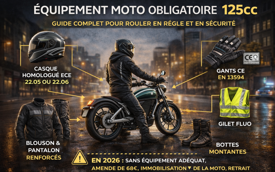 équipement moto 125cc obligatoire