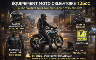 Équipement moto obligatoire pour 125cc : guide complet pour rouler en règle et en sécurité