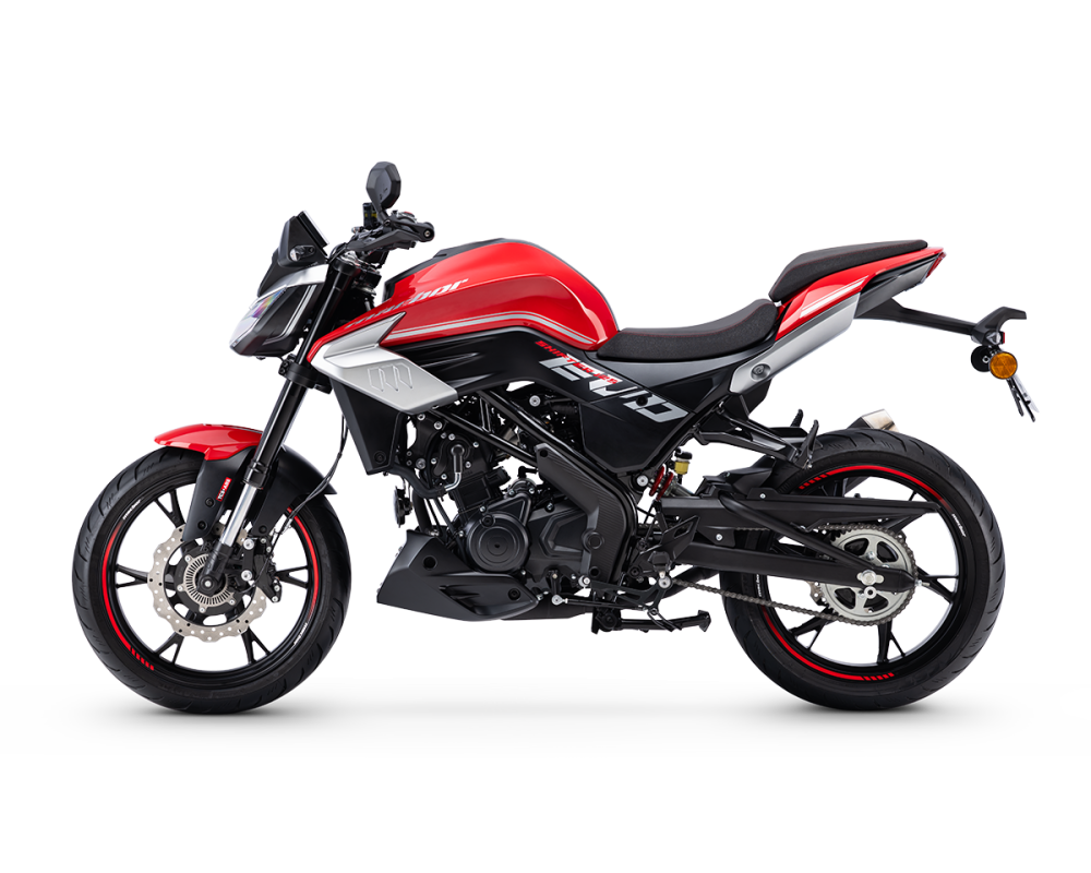 Macbor Shifter 125 EVO : la naked qui change tout en 2026 med fit macbor nueva shifter 125 evo vista lateral izquierda rojo