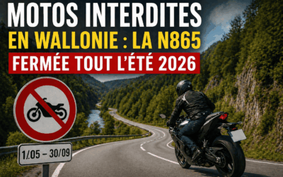 Moto et scooter 125cc Motos interdites en Wallonie : la N865 fermée tout l’été 2026