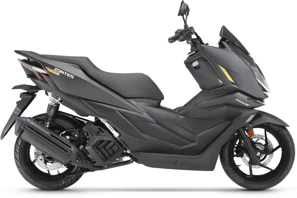Zontes 125X : Avis, Prix et Essai du Scooter 125 Ultra-Léger Zontes 125 X lateral droit noir ombre